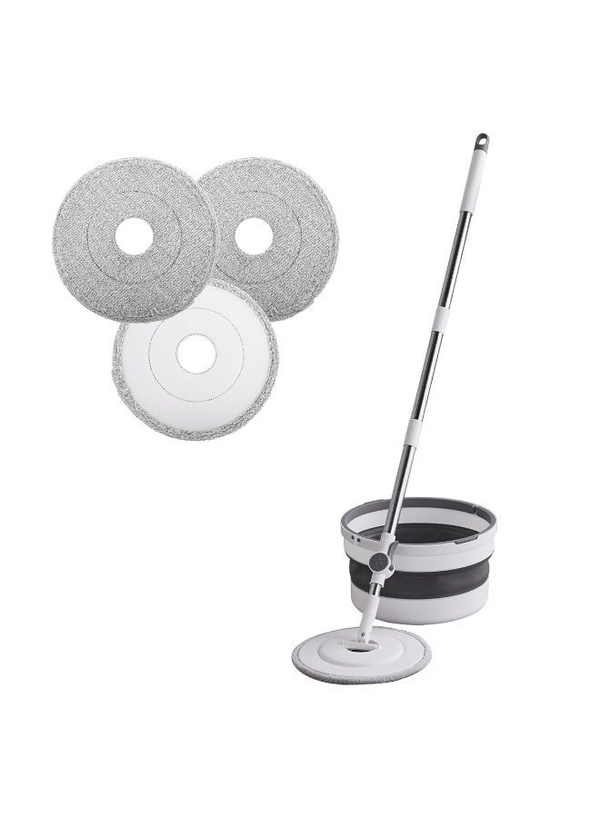 إيسي طقم دلو ممسحة، دلو قابل للطي مع تصميم ممسحة دوّارة وممسحة مسطّحة، يتضمن 3 وسادات ممسحة قابلة للاستبدال لتنظيف الأرضيات بعمق - Image 1